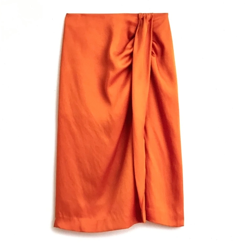 J. CREW Satin Sarong Skirt NWT Orange Spice Women’s Plus Size 16